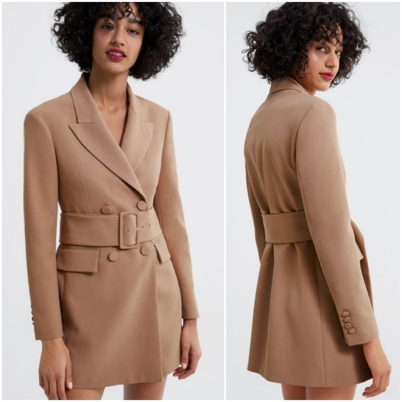 zara camel belted coat